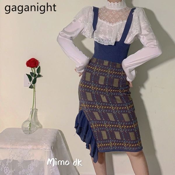 gaganight vintage knitted two pieces hollow out turtleneck long sleeve shirt side split irregular high waist plaid sling dress 210519, White
gaganight vintage knitted two pieces hollow out turtleneck long sleeve shirt side split irregular high waist plaid sling dress 210519, White