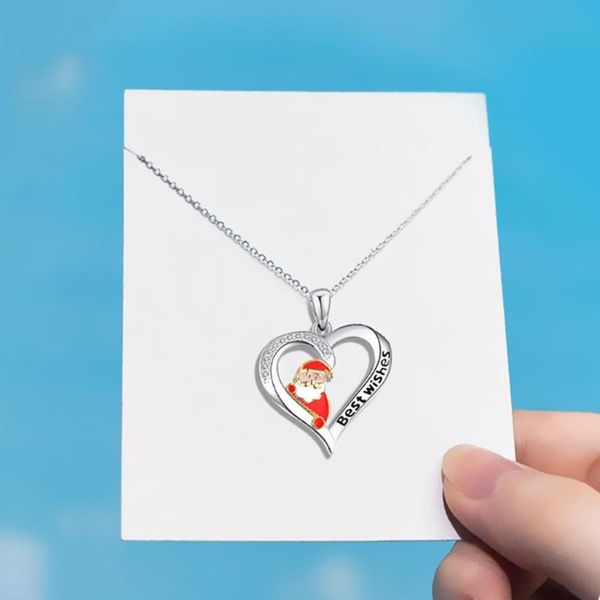 pendant necklaces fashion creative christmas necklace chain heart santa claus jewelry gift for women girl boy, Silver
pendant necklaces fashion creative christmas necklace chain heart santa claus jewelry gift for women girl boy, Silver