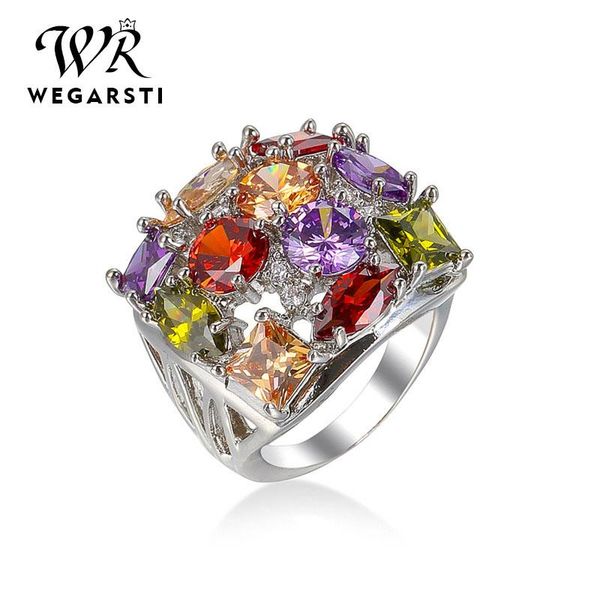 cluster rings wegarsti luxury 925 sterling sliver colorful gemstone ring flash cz zircon for women brincos wholesale, Golden;silver
cluster rings wegarsti luxury 925 sterling sliver colorful gemstone ring flash cz zircon for women brincos wholesale, Golden;silver