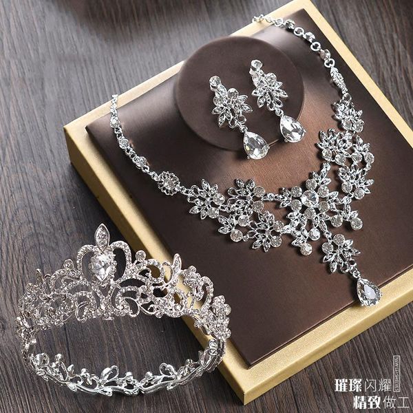 earrings & necklace bridal jewelry sets for women girls kids round full circle crown wedding tiara set crystal hair accessories, Silver
earrings & necklace bridal jewelry sets for women girls kids round full circle crown wedding tiara set crystal hair accessories, Silver