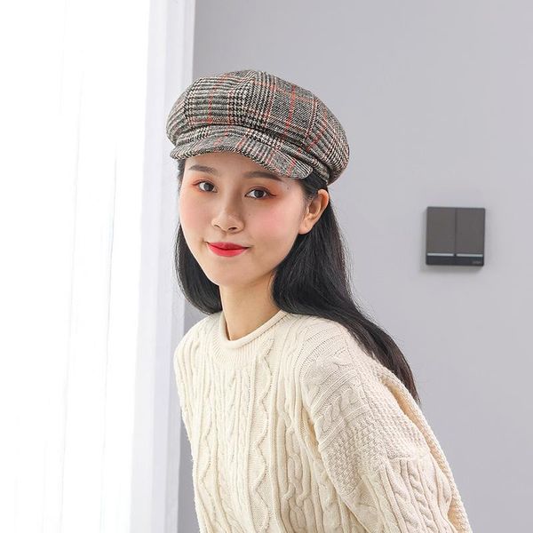 female hat maoge beret japanese retro lattice octagonal british painter fall hats for women 2021 beanie/skull caps, Blue;gray
female hat maoge beret japanese retro lattice octagonal british painter fall hats for women 2021 beanie/skull caps, Blue;gray