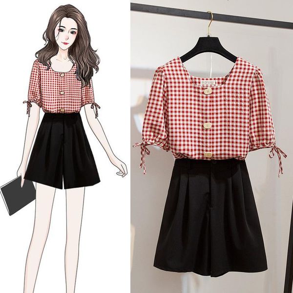 women's shorts ichoix style korean women's clothes 2 summer set beautiful red plaid turtlenecks square and shorts 2pcs student gi, White;black
women's shorts ichoix style korean women's clothes 2 summer set beautiful red plaid turtlenecks square and shorts 2pcs student gi, White;black