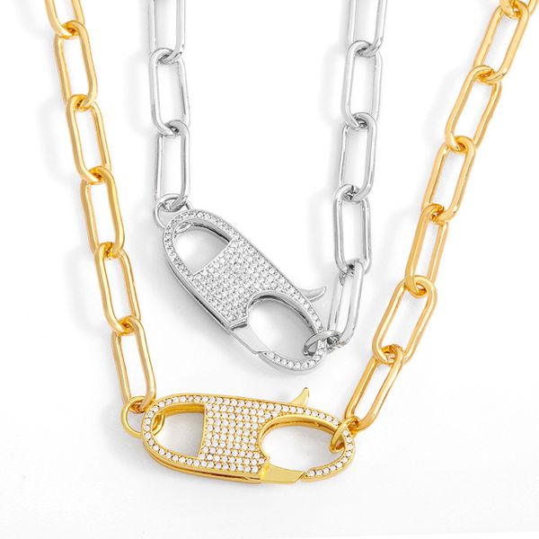 flola copper zircon thick spiral clasps carabiner gold silver link chain necklace for women fashion jewelry 2021 nkew29
flola copper zircon thick spiral clasps carabiner gold silver link chain necklace for women fashion jewelry 2021 nkew29