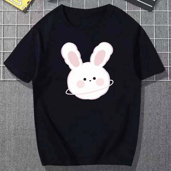 men's t-shirts cartoon little white print summer t-shirt men and women the same round neck trend street half-sleeved pure cotton, White;black
men's t-shirts cartoon little white print summer t-shirt men and women the same round neck trend street half-sleeved pure cotton, White;black