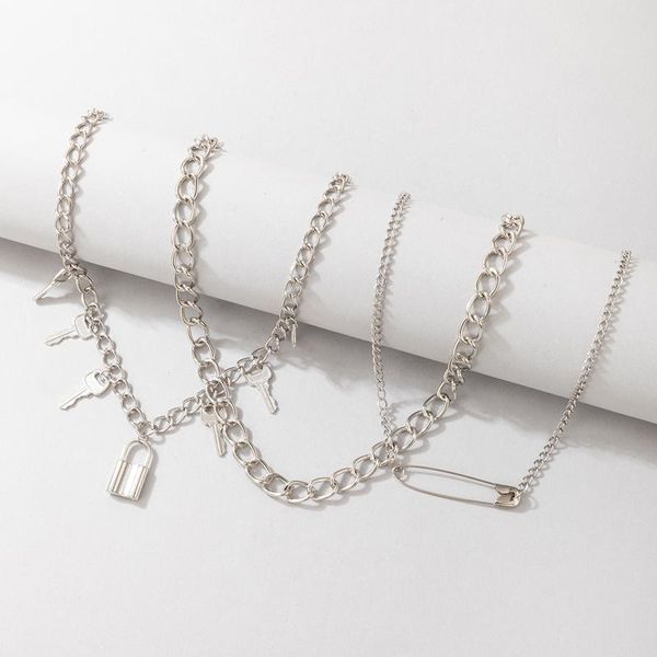 pendant necklaces creative lock key necklace for women fashion pin silver color alloy multilayer sweater chain lady jewelry 19121
pendant necklaces creative lock key necklace for women fashion pin silver color alloy multilayer sweater chain lady jewelry 19121