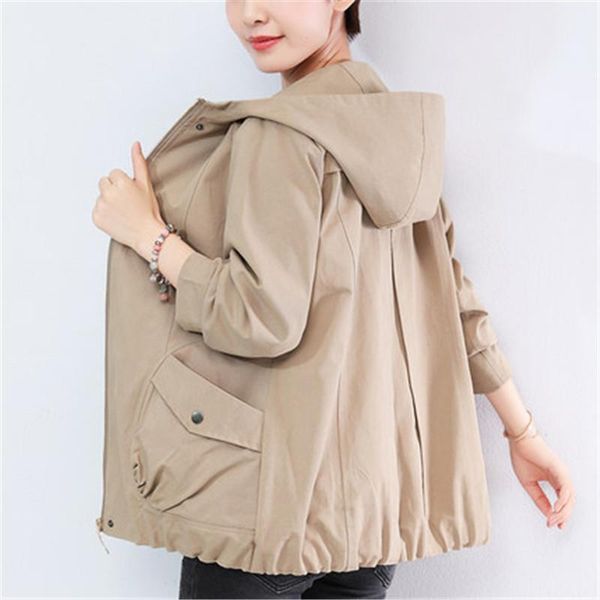 women's trench coats 2021 spring autumn fashion loose large size women jacket wind coat short female pr114, Tan;black
women's trench coats 2021 spring autumn fashion loose large size women jacket wind coat short female pr114, Tan;black