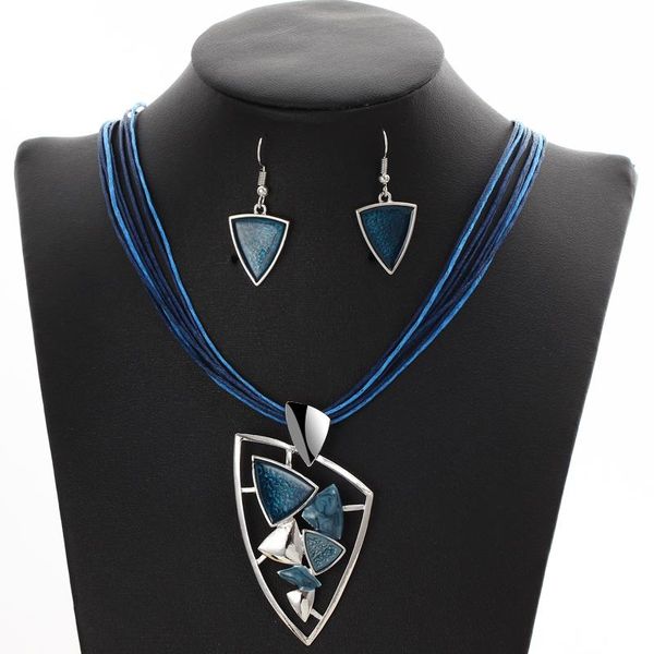 earrings & necklace vintage enamel geometric shaped multi-layer chain leather drop fashion women crystal jewelry sets for bridal, Silver
earrings & necklace vintage enamel geometric shaped multi-layer chain leather drop fashion women crystal jewelry sets for bridal, Silver