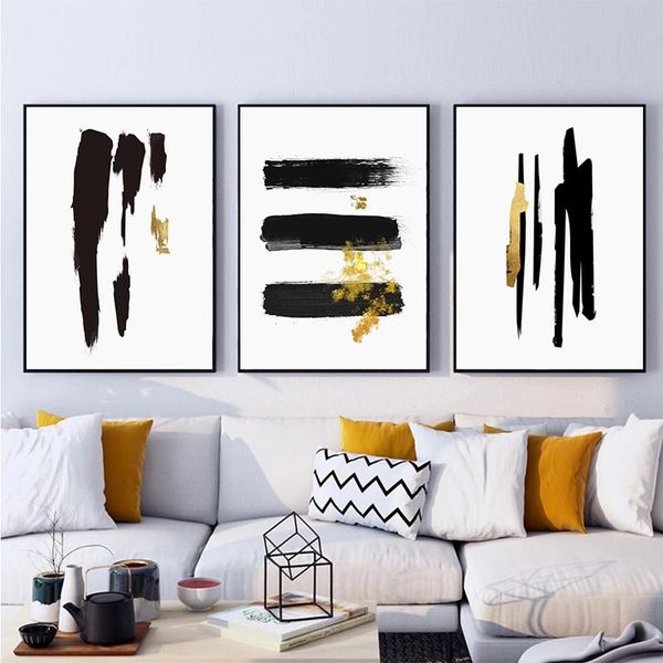 paintings simple black and gold abstract canvas cotton brush wall art printable pictures for casual living home room interior decorative 
paintings simple black and gold abstract canvas cotton brush wall art printable pictures for casual living home room interior decorative