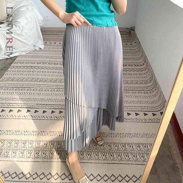 women irregular pleated skirt spring summer elastic high waist s female long arrivals 2d1600 210507, Black 
women irregular pleated skirt spring summer elastic high waist s female long arrivals 2d1600 210507, Black