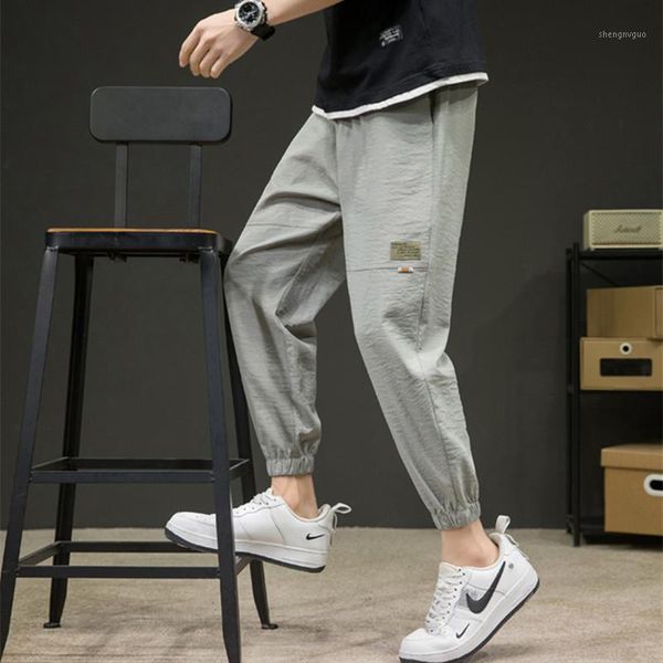 ice silk casual pants men's summer thin korean version breathable loose sports corset trend versatile capris, Black
ice silk casual pants men's summer thin korean version breathable loose sports corset trend versatile capris, Black
