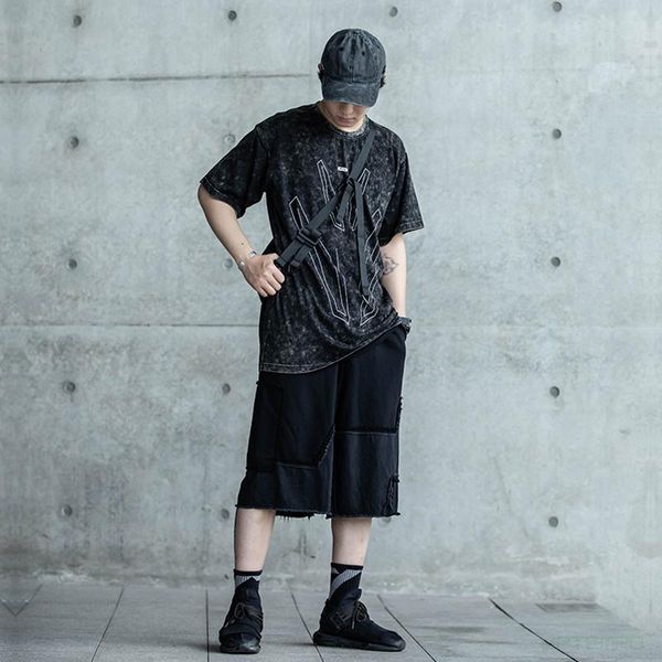 men's shorts enshadower 20ss old wash structural cotton streetwear punk casual, White;black
men's shorts enshadower 20ss old wash structural cotton streetwear punk casual, White;black