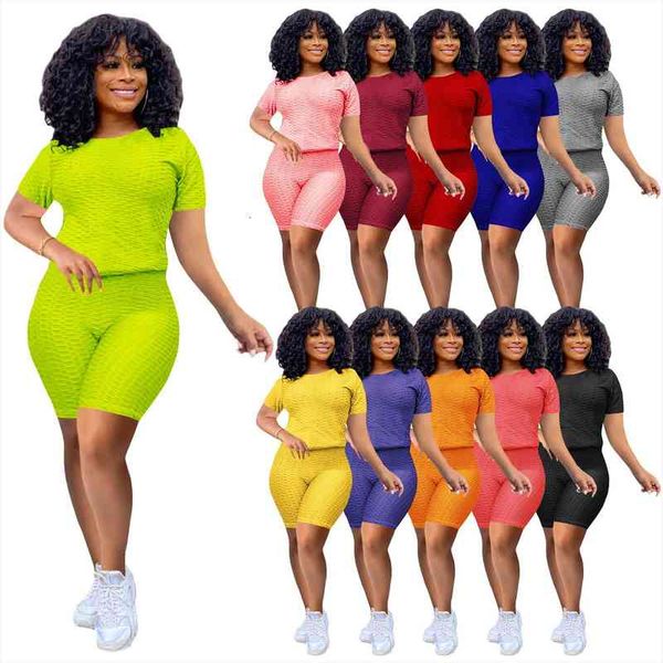 women spandex sport suits bubble texture yoga tracksuit two piece set short sleeve and shorts summer 2 piece biker, Gray
women spandex sport suits bubble texture yoga tracksuit two piece set short sleeve and shorts summer 2 piece biker, Gray