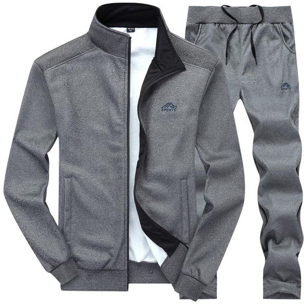 men's tracksuits casual tracksuit men set 2021 fashion two piece sets brand zip up sweatshirt jacket+pants male sportswear trainingspak, Gray
men's tracksuits casual tracksuit men set 2021 fashion two piece sets brand zip up sweatshirt jacket+pants male sportswear trainingspak, Gray