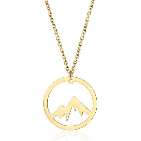 stainless steel gold snow mountain minimalism pendant necklace women delicate fashion necklaces gift for him chains, Silver
stainless steel gold snow mountain minimalism pendant necklace women delicate fashion necklaces gift for him chains, Silver