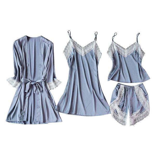 women silk satin lace lingerie set spring erotic sleepwear set elegant nightdress babydolls comfortable nightgowns, Black;white
women silk satin lace lingerie set spring erotic sleepwear set elegant nightdress babydolls comfortable nightgowns, Black;white