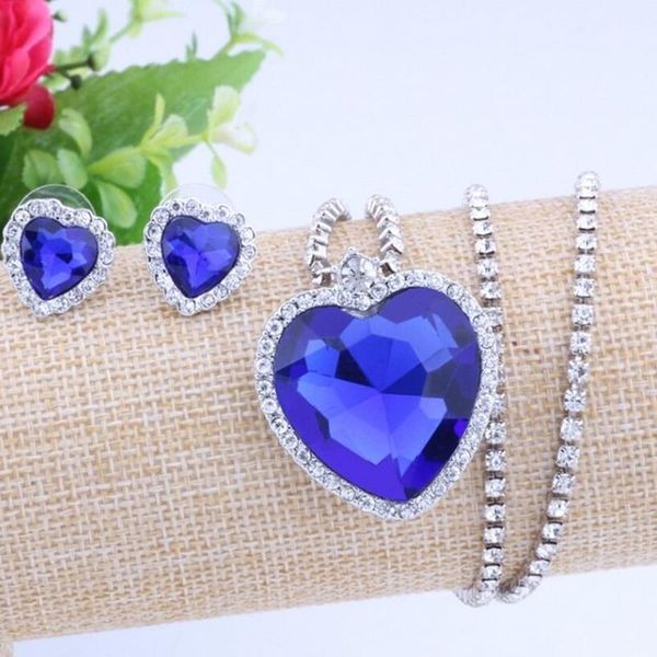 earrings & necklace blue crystal zircon titanic heart of ocean pendant stud earring set for women girls classical charm fashion jewelry, Silver
earrings & necklace blue crystal zircon titanic heart of ocean pendant stud earring set for women girls classical charm fashion jewelry, Silver
