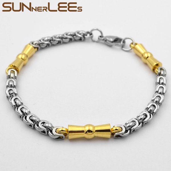 link, chain sunnerlees fashion jewelry stainless steel bracelet 5mm geometric byzantine link silver gold color for men women sc127 b, Black
link, chain sunnerlees fashion jewelry stainless steel bracelet 5mm geometric byzantine link silver gold color for men women sc127 b, Black
