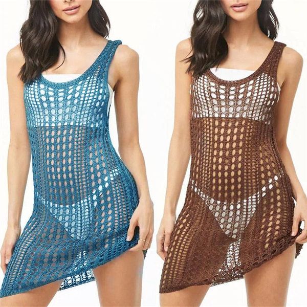 women's swimwear 2021 crochet dress knitted beach cover up tunic long pareos bikinis ups swim robe plage beachwear aq789, White;black
women's swimwear 2021 crochet dress knitted beach cover up tunic long pareos bikinis ups swim robe plage beachwear aq789, White;black