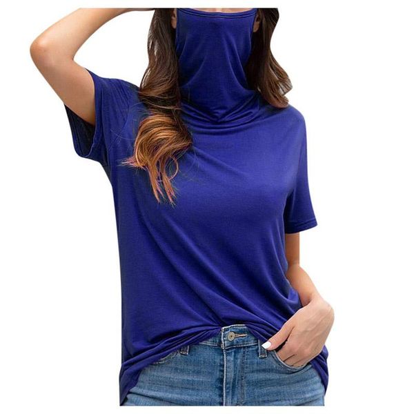 2021 summer new fashion multifunctional dustproof high neck short sleeve t-shirt women's solid color mask ladies clothing, White
2021 summer new fashion multifunctional dustproof high neck short sleeve t-shirt women's solid color mask ladies clothing, White
