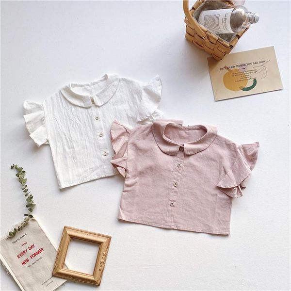 summer toddlers girls cotton linen blouses korean style pure color ruffles sleeve kids shirts, White;black
summer toddlers girls cotton linen blouses korean style pure color ruffles sleeve kids shirts, White;black