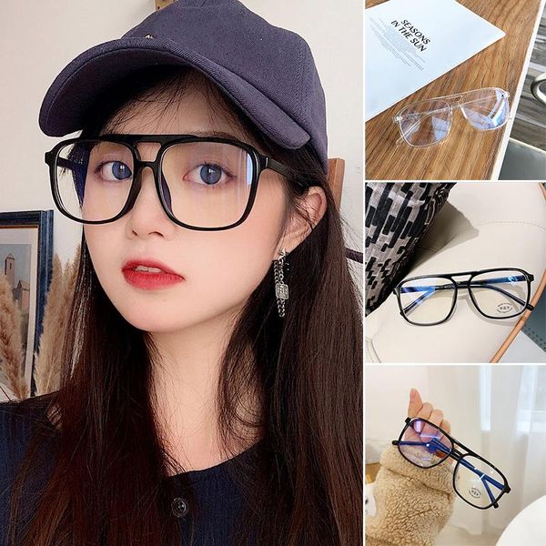 sunglasses retro anti-blue light glasses full frame blue filmed flat lens eyeglass for women radiation block computer, White;black
sunglasses retro anti-blue light glasses full frame blue filmed flat lens eyeglass for women radiation block computer, White;black