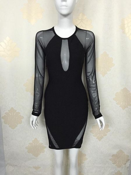 casual dresses lady bandage dress summer black long sleeve mesh patchwork hollow out pencil bodycon female, Black;gray
casual dresses lady bandage dress summer black long sleeve mesh patchwork hollow out pencil bodycon female, Black;gray