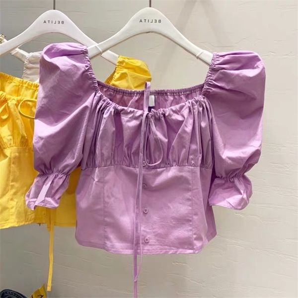 summer women's purple short-sleeved shirt puff sleeve female korean sweet fashion short gd425 210506, White
summer women's purple short-sleeved shirt puff sleeve female korean sweet fashion short gd425 210506, White
