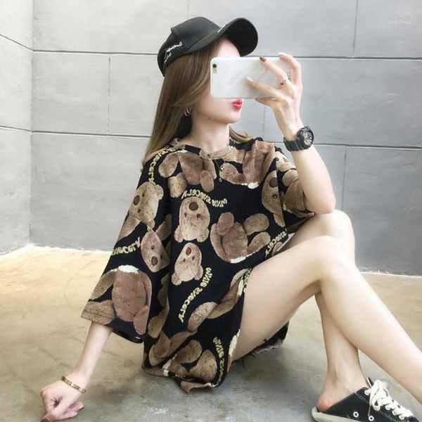women half sleeves crew neck t-shirt cute teddy bear pattern print graphic tee harajuku hip hop oversized casual loose tuni women's1, White
women half sleeves crew neck t-shirt cute teddy bear pattern print graphic tee harajuku hip hop oversized casual loose tuni women's1, White