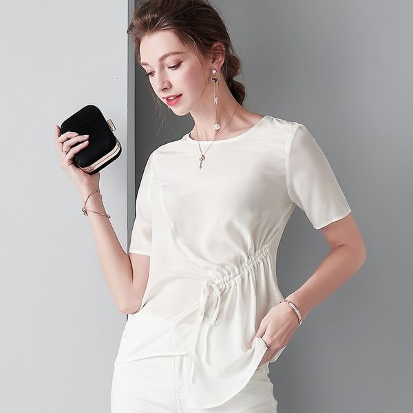 t shirts heavyweight t-shirt silk drawstring slimming temperament round neck waist hugging small shirt 2021 fashion style, White
t shirts heavyweight t-shirt silk drawstring slimming temperament round neck waist hugging small shirt 2021 fashion style, White