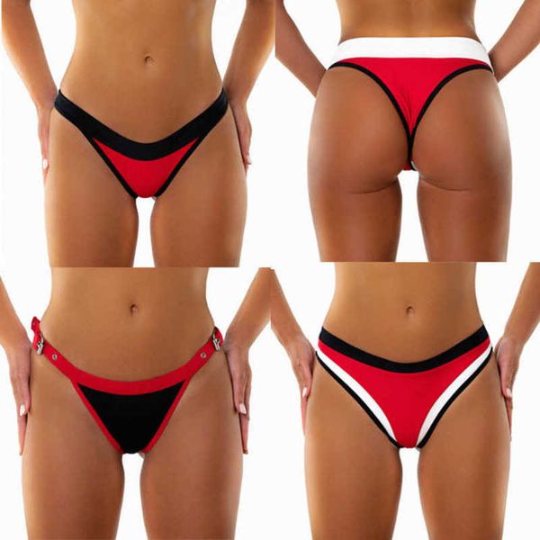 2021 color matching women's beach low waist briefs swimming trunks su1690, White;black
2021 color matching women's beach low waist briefs swimming trunks su1690, White;black