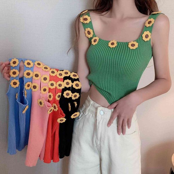 sweet flowers camisole summer women cami knit solid sleeveless tee shirts girls tanks knitwear patch, White
sweet flowers camisole summer women cami knit solid sleeveless tee shirts girls tanks knitwear patch, White