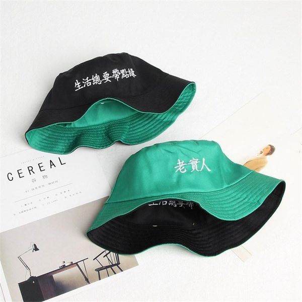 cloches 2021 cotton green and black letter two sides bucket hat fisherman sun cap hats for men women 472, Blue;gray
cloches 2021 cotton green and black letter two sides bucket hat fisherman sun cap hats for men women 472, Blue;gray
