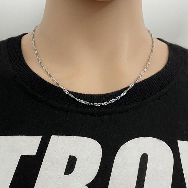 titanium steel necklace water wave chain stainless fashion women's all-match jewelry chains, Silver
titanium steel necklace water wave chain stainless fashion women's all-match jewelry chains, Silver