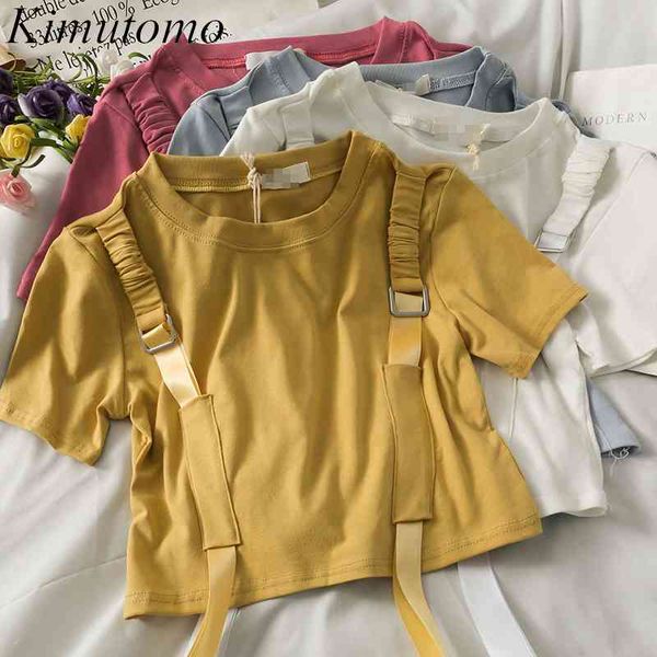 kimutomo open navel drawstring strap t-shirt women summer round neck short sleeve solid color korean fashion casual 210521, White
kimutomo open navel drawstring strap t-shirt women summer round neck short sleeve solid color korean fashion casual 210521, White