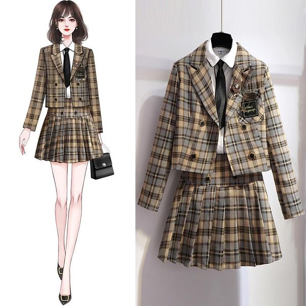 women's two piece pants preppy style pleated skirt suit spring and autumn 2021 women's coat two-piece set tall short three-piece, White
women's two piece pants preppy style pleated skirt suit spring and autumn 2021 women's coat two-piece set tall short three-piece, White