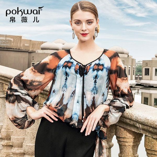 women's blouses & shirts pokwai 2021 spring lantern sleeves abstract printed chiffon shirt lace stitching silk wild loose women, White
women's blouses & shirts pokwai 2021 spring lantern sleeves abstract printed chiffon shirt lace stitching silk wild loose women, White