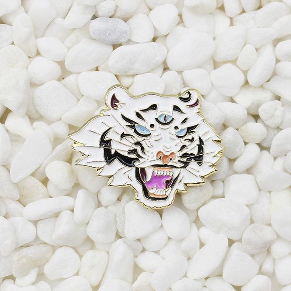 pins, brooches cool animal enamel pin three eyes white tiger growling angry showing teeth brave sign men and women punk jewelry lapel brooch, Gray
pins, brooches cool animal enamel pin three eyes white tiger growling angry showing teeth brave sign men and women punk jewelry lapel brooch, Gray