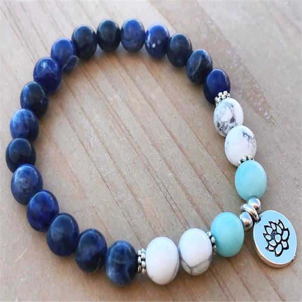 tennis natural sodalite bracelet men howlite amazonite mala yoga single wrap lotus flower women, Golden;silver
tennis natural sodalite bracelet men howlite amazonite mala yoga single wrap lotus flower women, Golden;silver