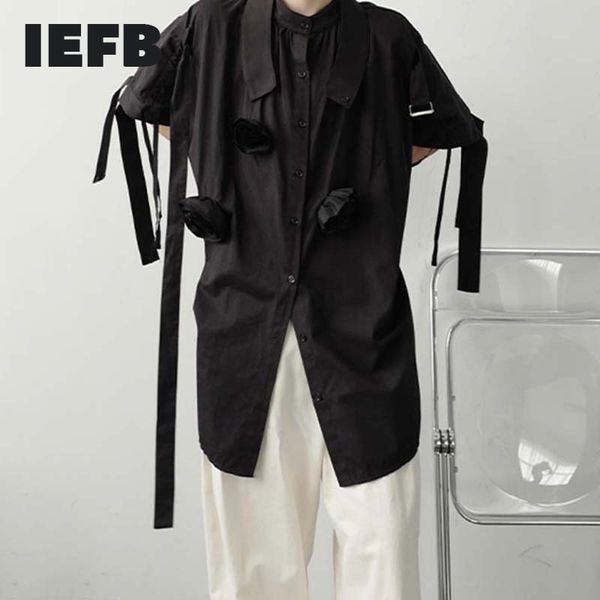 iefb /men's wear niche three-dimensional flower short sleeve asymmetric ribbon shirt for male high street large size shirt y3380 210524, White;black
iefb /men's wear niche three-dimensional flower short sleeve asymmetric ribbon shirt for male high street large size shirt y3380 210524, White;black