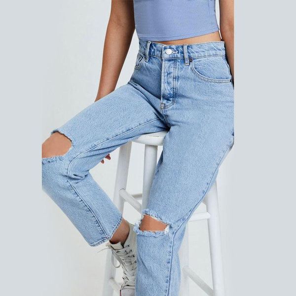 women's jeans solid casual woman denim hole ripped ankle-length trousers high waist sports straight pants female 2021, Blue
women's jeans solid casual woman denim hole ripped ankle-length trousers high waist sports straight pants female 2021, Blue
