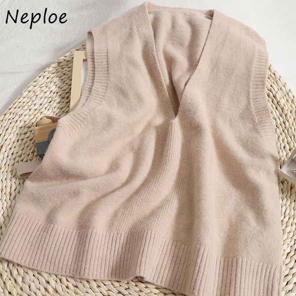 women's vests neploe loose all-matching solid vest female 2021 autumn knitted v-neck sleeveless outer wear sweater tank mujer, Black;white
women's vests neploe loose all-matching solid vest female 2021 autumn knitted v-neck sleeveless outer wear sweater tank mujer, Black;white