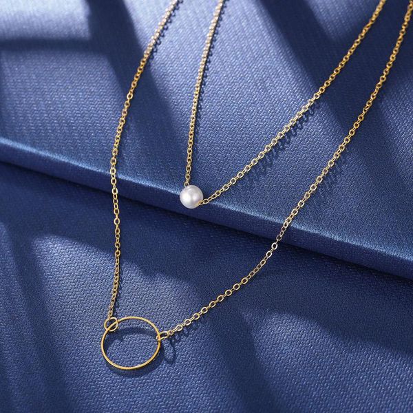 simple women girl necklace personality pearl double layer pendant gold color chain jewelry for birthday gift chains, Silver
simple women girl necklace personality pearl double layer pendant gold color chain jewelry for birthday gift chains, Silver