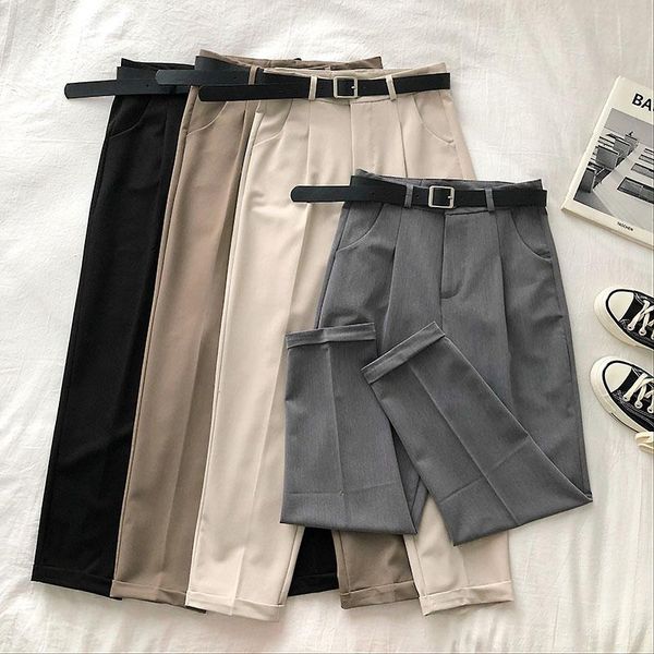 women's pants & capris work leisure suit 2021 korean women crimping high waist casual trousers office ladies ankle-length harem with be, Black;white
women's pants & capris work leisure suit 2021 korean women crimping high waist casual trousers office ladies ankle-length harem with be, Black;white
