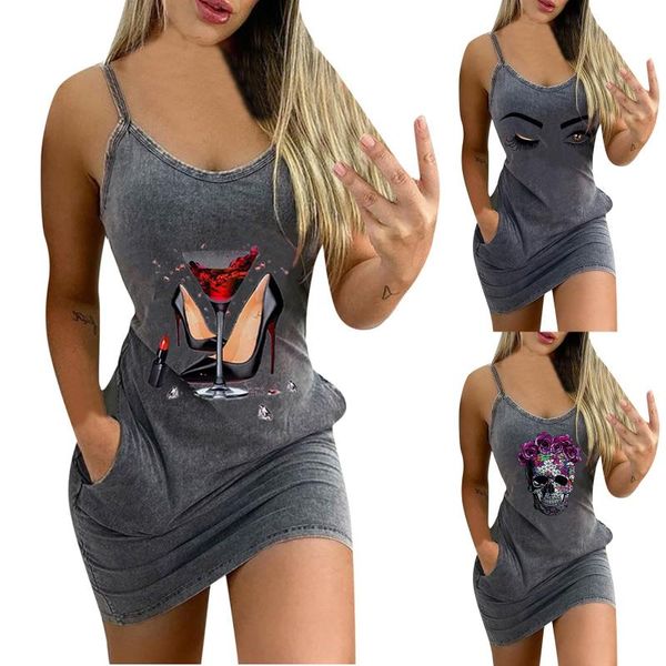 casual dresses women fashion letter pattern print sleeveless dress summer straps backless party female homewear slim, Black;gray
casual dresses women fashion letter pattern print sleeveless dress summer straps backless party female homewear slim, Black;gray