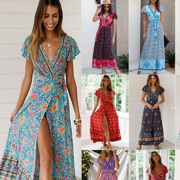women womens dress summer retro floral print long elegant beach belt v neck appearance maxi bohemian lady vestidos, Black;gray
women womens dress summer retro floral print long elegant beach belt v neck appearance maxi bohemian lady vestidos, Black;gray