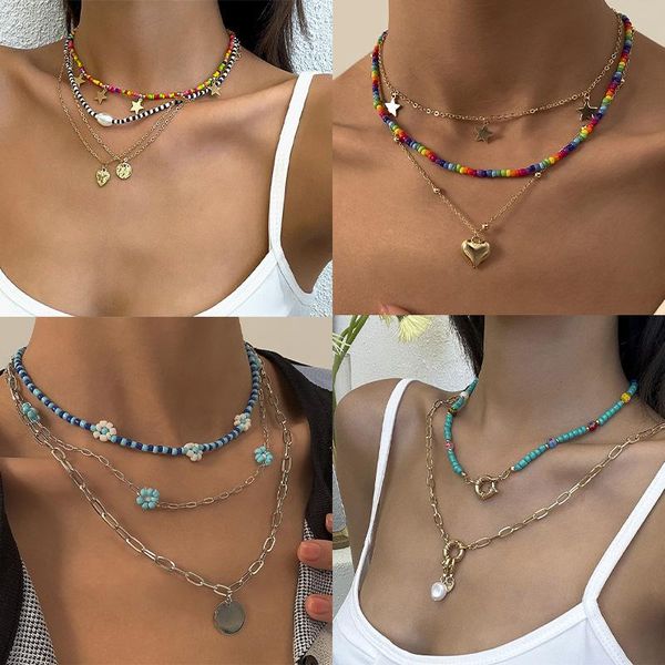 pendant necklaces korean fashion colorful little daisy flower beaded double layer necklace for women boho beads clavicle chain choker jewelr, Silver
pendant necklaces korean fashion colorful little daisy flower beaded double layer necklace for women boho beads clavicle chain choker jewelr, Silver