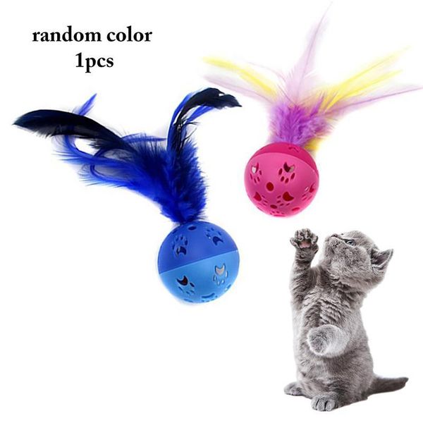 1pc cat ball toy pet accessories hollow faux feather decor plastic play with bell supplies random color toys
1pc cat ball toy pet accessories hollow faux feather decor plastic play with bell supplies random color toys