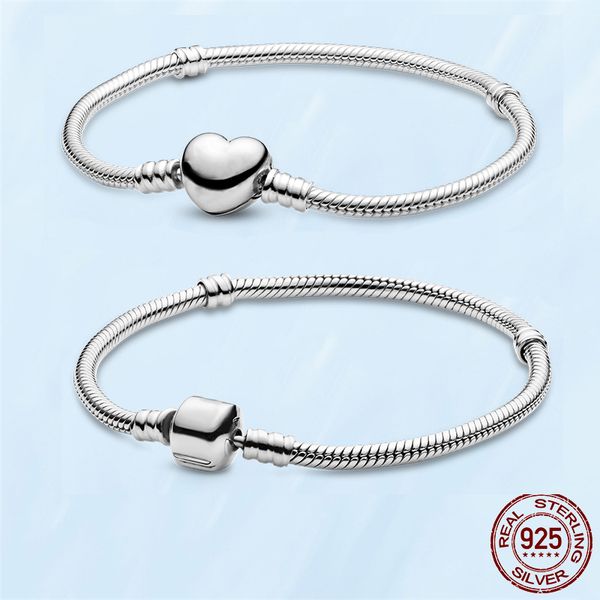 925 sterling silver bracelets for women fit pandora charms beads classic basic snake chain bracelet heart style lady gift with original box, Golden;silver
925 sterling silver bracelets for women fit pandora charms beads classic basic snake chain bracelet heart style lady gift with original box, Golden;silver