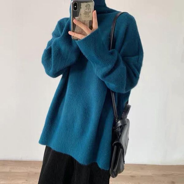 women's sweaters sweater high neck pullover loose lazy wind jacket autumn and winter solid color simple warm outer wear trend, White;black
women's sweaters sweater high neck pullover loose lazy wind jacket autumn and winter solid color simple warm outer wear trend, White;black