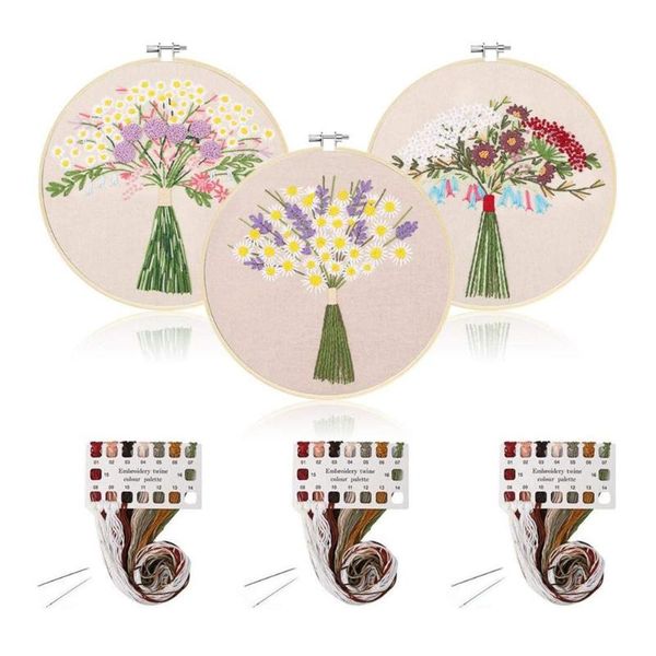 3pcs/set embroidered kit diy plant pattern embroidery material set with bamboo hoop other arts and crafts
3pcs/set embroidered kit diy plant pattern embroidery material set with bamboo hoop other arts and crafts